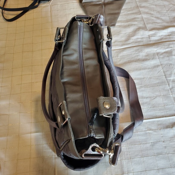 Petunia Pickle Bottom Convertible Diaper Bag Backpack Tote Gray Floral Quilted - Picture 5 of 14